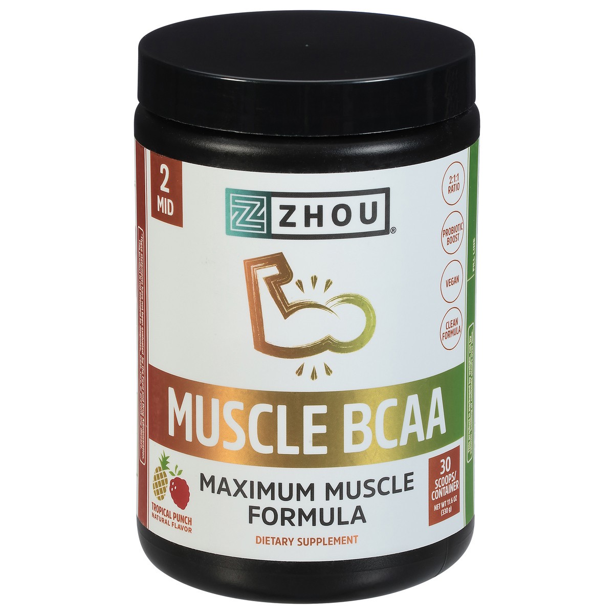 slide 1 of 9, Zhou Muscle Bcaa, 11.6 oz