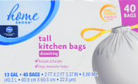 slide 1 of 1, Kroger Home Sense Tall Kitchen Trash Bags, 40 ct; 13 gal