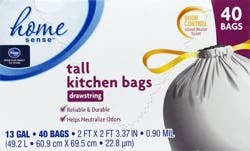 Kroger Home Sense Tall Kitchen Trash Bags