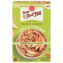 Bob's Red Mill Whole Grain Apple & Cinnamon Instant Oatmeal 6 - 1.59 oz Packets