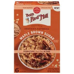 Bob's Red Mill Instant Whole Grain Maple Brown Sugar Oatmeal 6 - 1.59 oz Packets