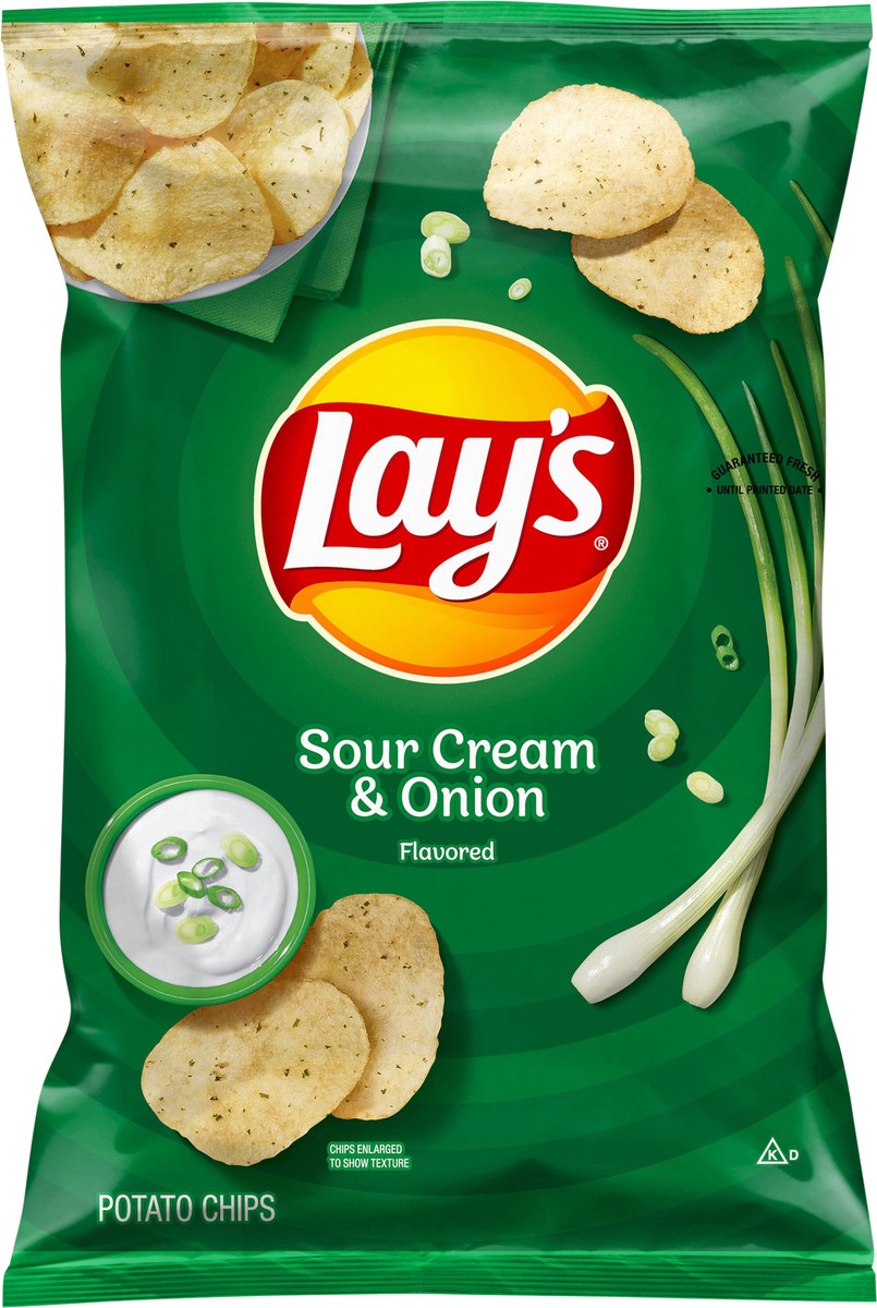 slide 3 of 3, Lay's Potato Chips Sour Cream & Onion Flavored 7 3/4 Oz, 7.75 oz