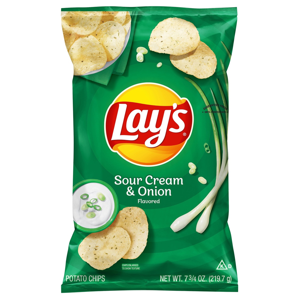 slide 1 of 3, Lay's Potato Chips Sour Cream & Onion Flavored 7 3/4 Oz, 7.75 oz