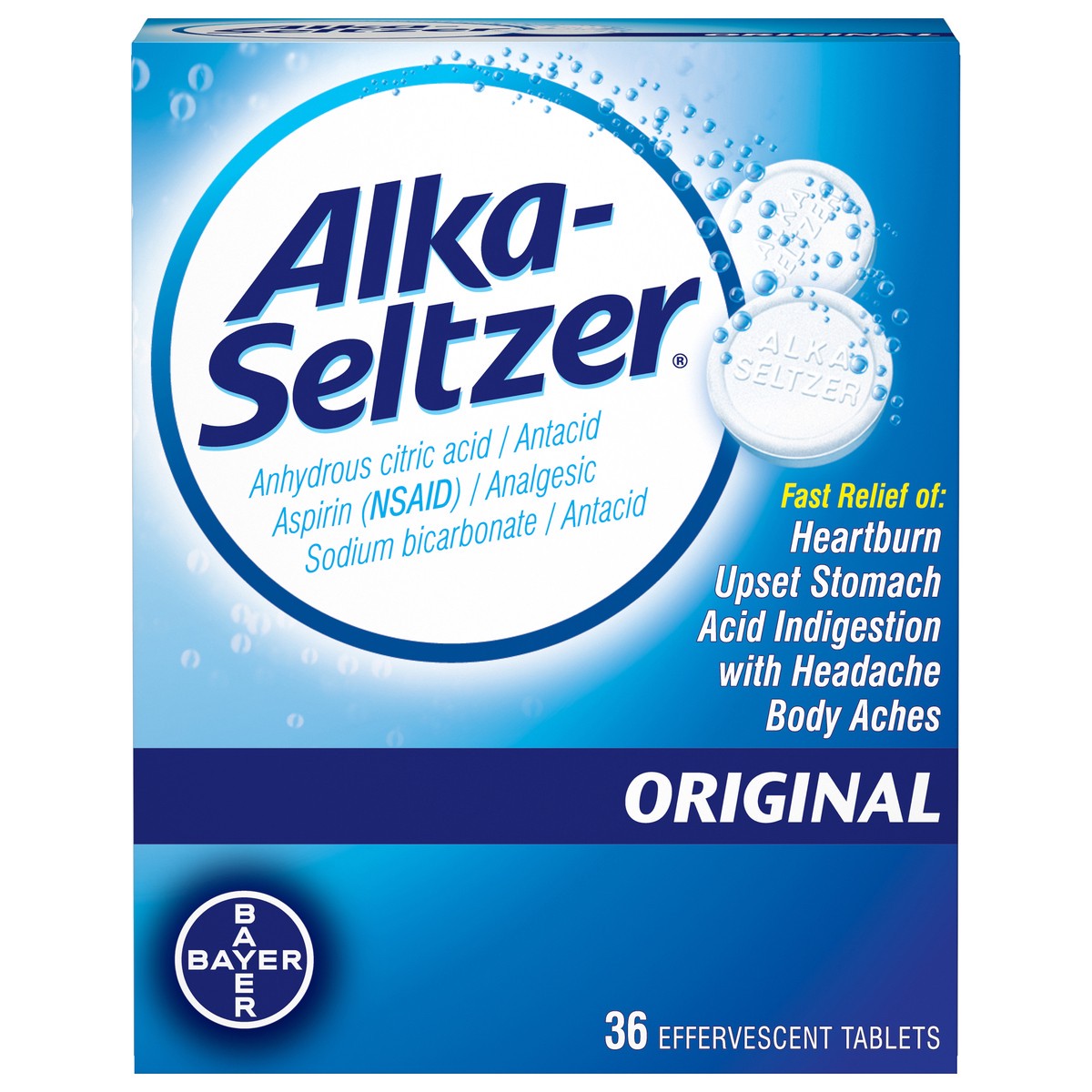 slide 1 of 69, Alka-Seltzer Heartburn Relief And Antacid Reducer Original Tablets, 36 ct