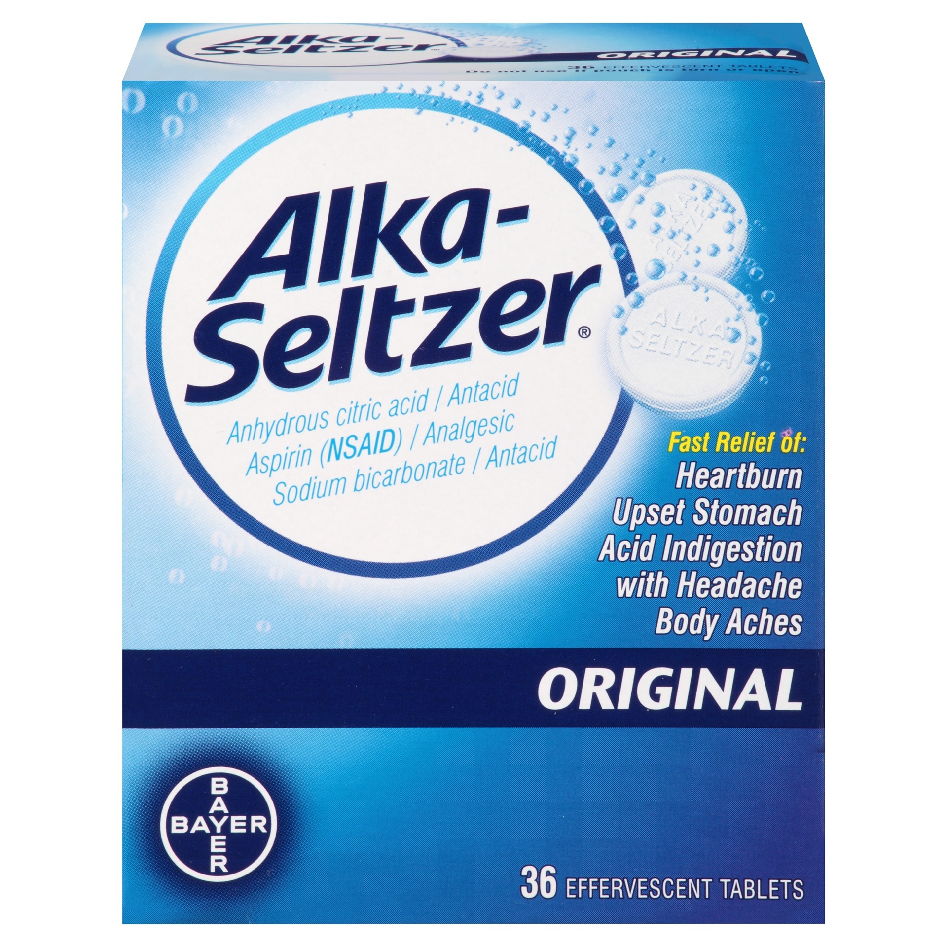 slide 1 of 3, Alka-Seltzer Heartburn Relief And Antacid Reducer Original Tablets, 36 ct
