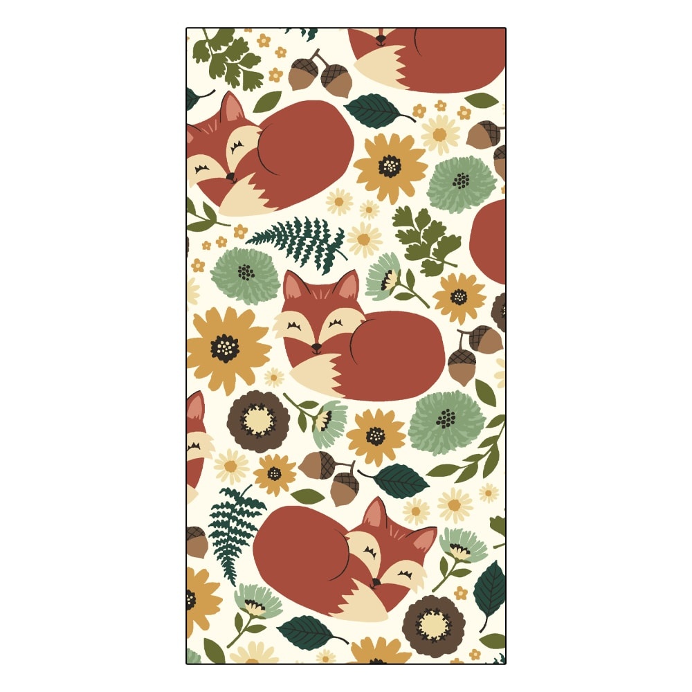 slide 1 of 1, Ritz Autumn Wildflower Fox Kitchen Towel - Red/Green, 1 ct