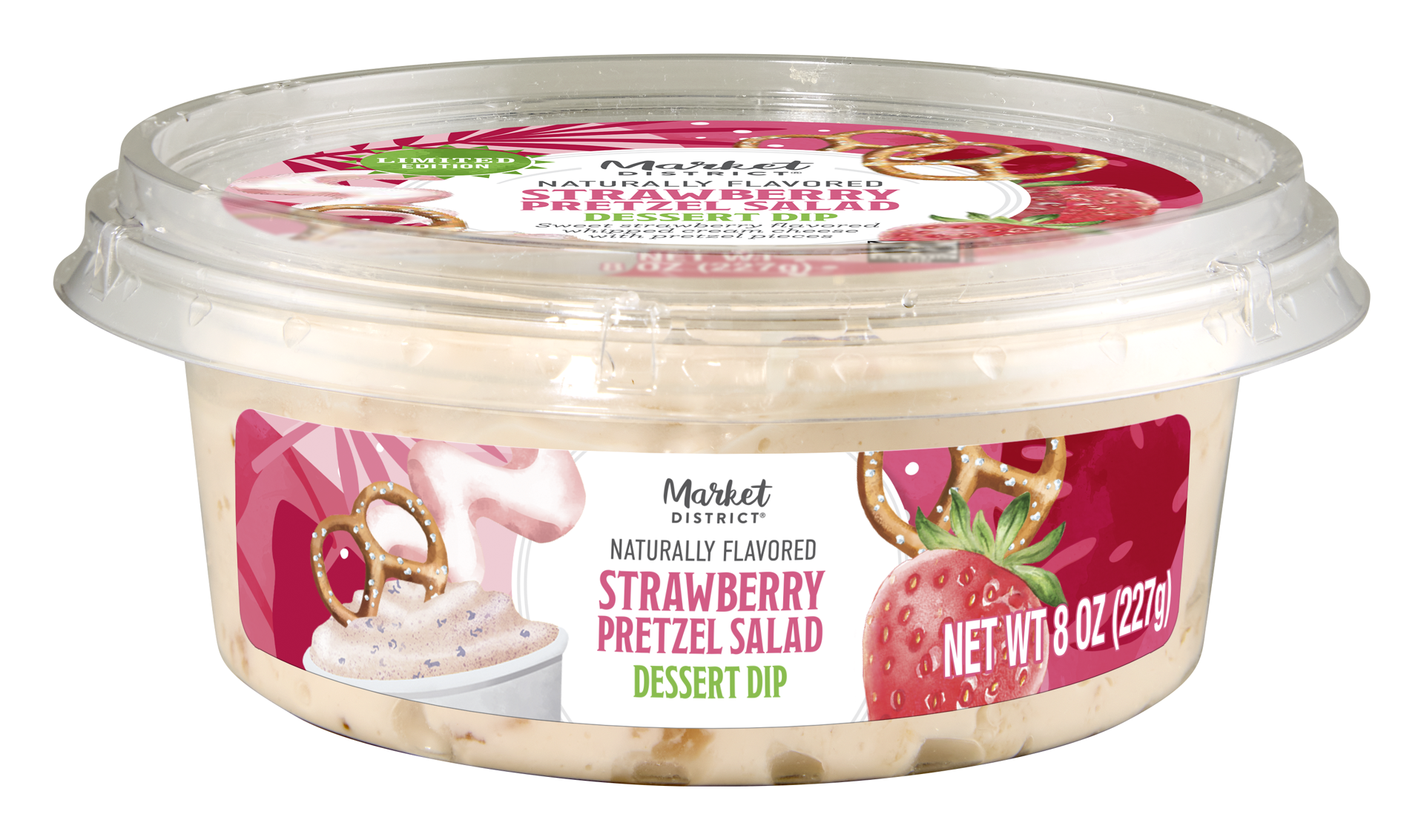 slide 1 of 1, Md Strawberry Pretzel Salad Dip, 8 oz