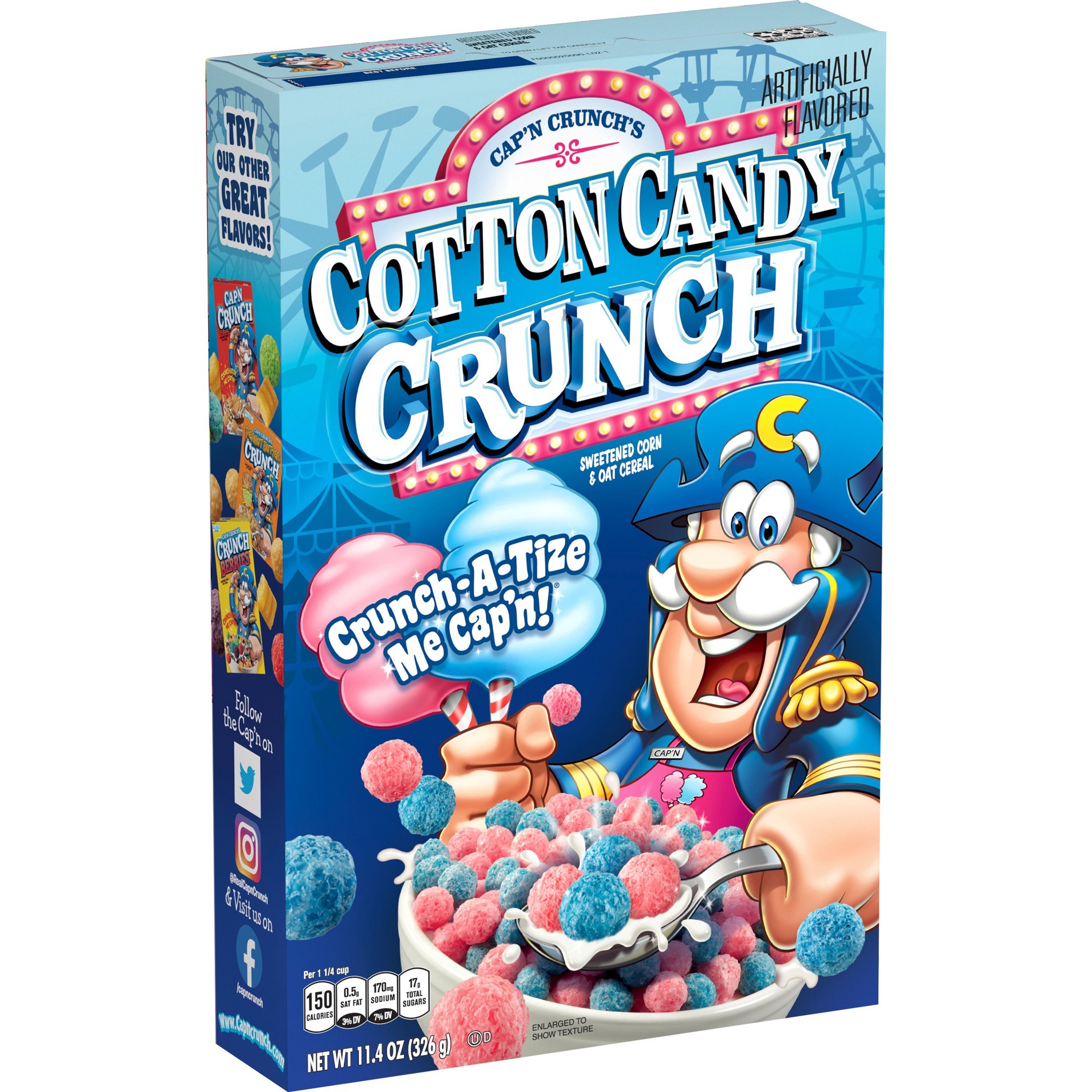 slide 1 of 5, Cap'n Crunch Quaker Cotton Candy Cap'N Crunch Cereal, 11.4 oz