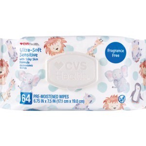 slide 1 of 1, CVS Health Ultra-Sensitive Ultra Gentle Wipes With Lotion, 56 ct