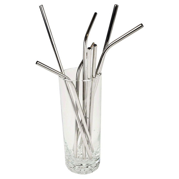 slide 5 of 5, Kolorae Stainless Steel Straws With Cleaning Brushes, 10 ct