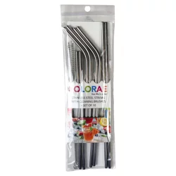 Kolorae Stainless Steel Straws With Cleaning Brushes