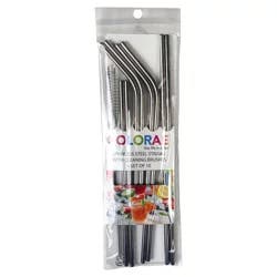 Kolorae Stainless Steel Straws With Cleaning Brushes