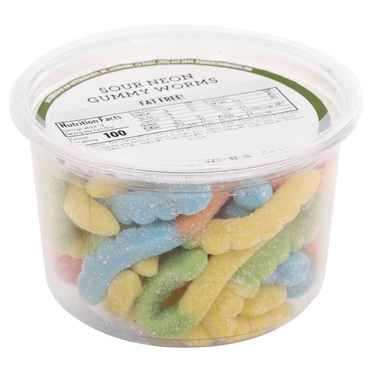 slide 4 of 9, DSD Merchandisers Neon Sour Gummy Worms 13 oz, 13 oz