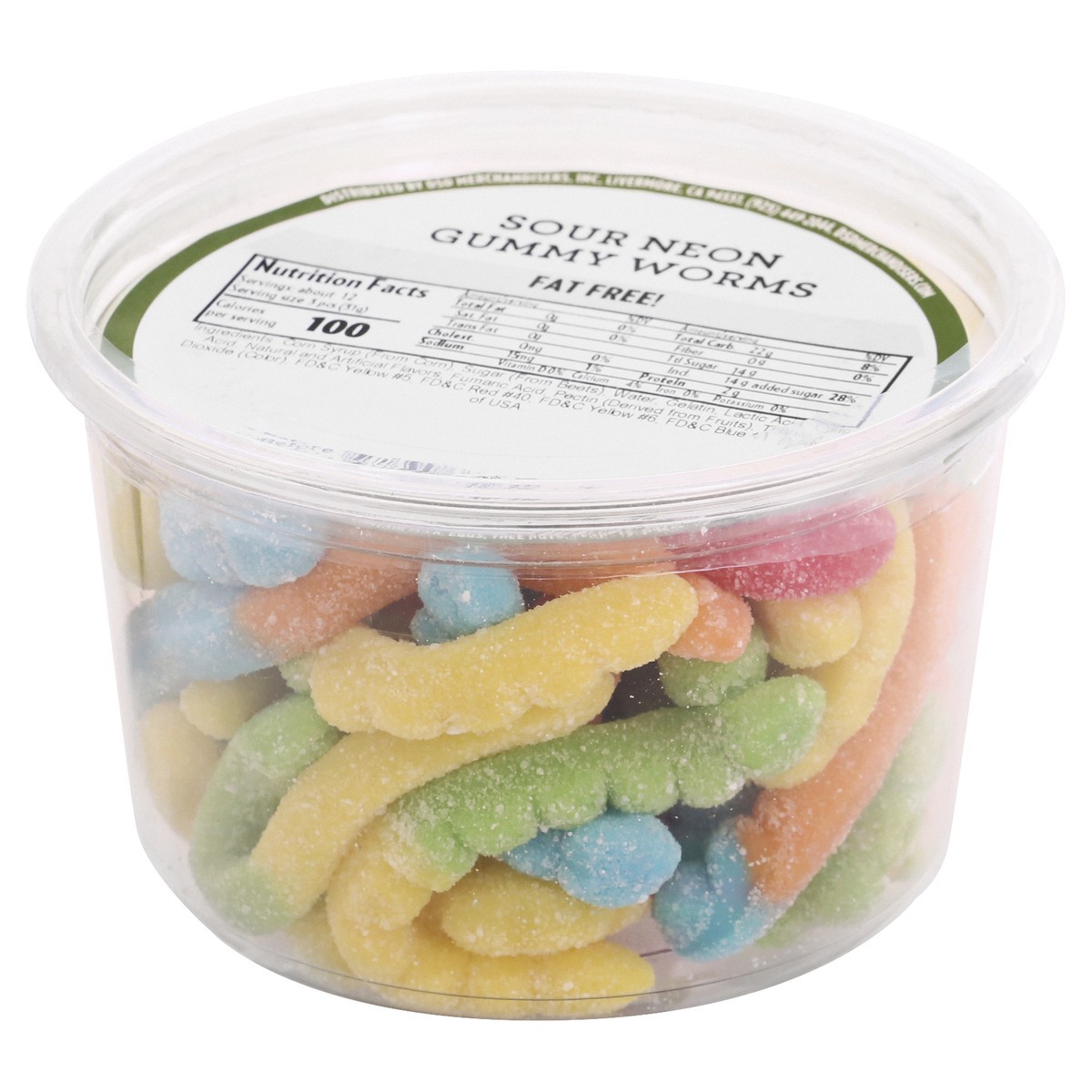 slide 6 of 9, DSD Merchandisers Neon Sour Gummy Worms 13 oz, 13 oz