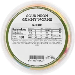 DSD Merchandisers Neon Sour Gummy Worms 13 oz