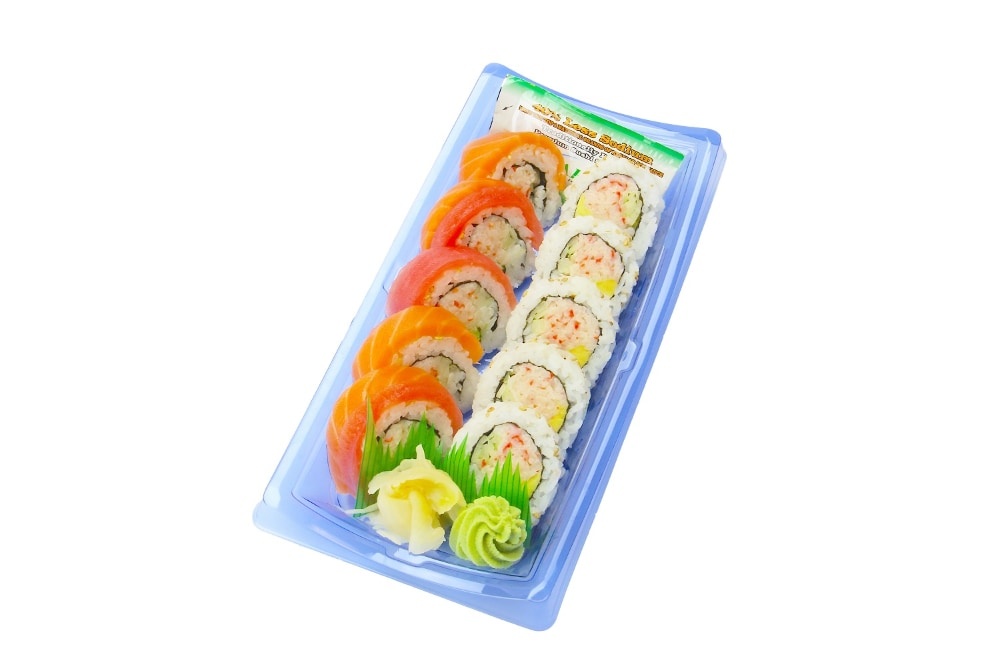 slide 1 of 1, Afc Duo Combo Rainbow & Ca Salad Roll, 1 ct
