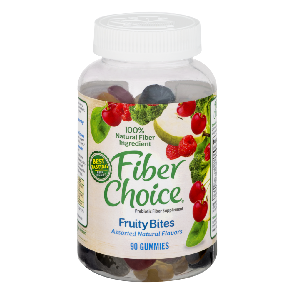 slide 1 of 1, Fiber Choice Prebiotic Fiber Supplement Fruit Bites Gummies, 90 ct