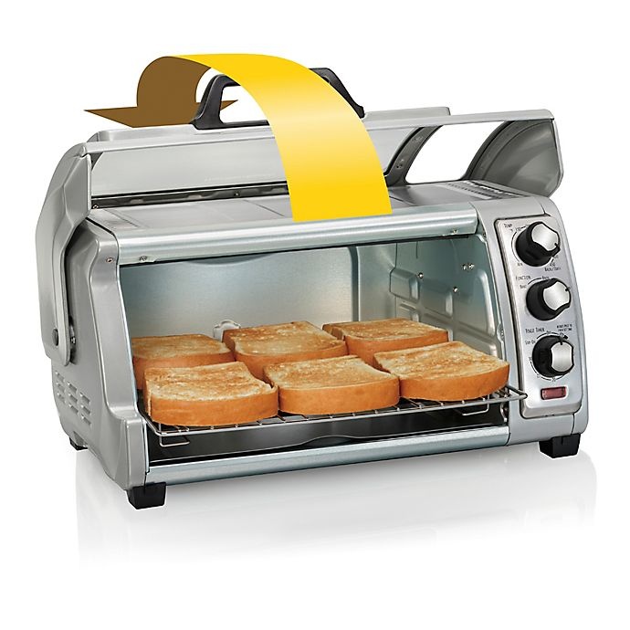 slide 3 of 7, Hamilton Beach Easy Reach 6-Slice Toaster Oven with Roll-Top Door, 1 ct