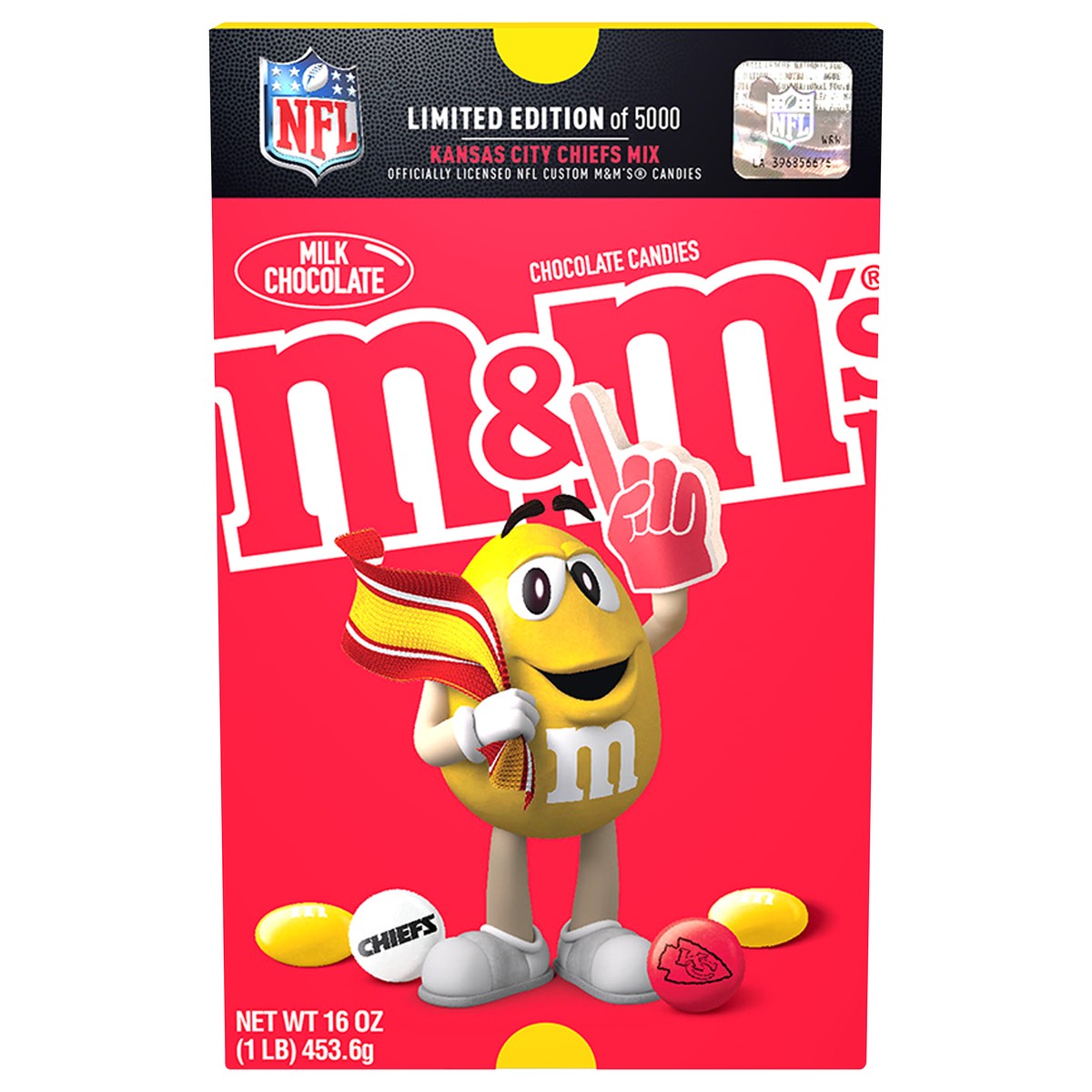 slide 6 of 6, M&M's Kansas City Chiefs Mix Milk Chocolate Candies 16 oz, 16 oz