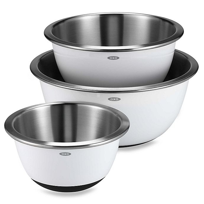 slide 2 of 5, OXO Stainless Steel Mixing Bowl Set - Silver, 3 ct