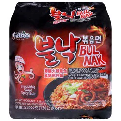 Paldo Hot Noodles with Stirfried Octopus