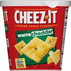 Cheez-It Cheese Crackers, Baked Snack Crackers, Office and Kids Snacks, White Cheddar, 2.2oz Cup, 1 Cup
