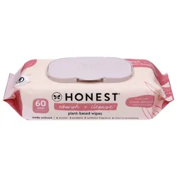 Honest Nourish + Cleanse Sweet Almond Plant-Based Wipes 60 ea