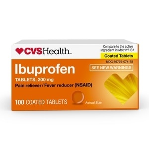 slide 1 of 1, CVS Health Ibuprofen Tablets 200 Mg, Pain Reliever And Fever Reducer (Nsaid) 100`s, 100 ct