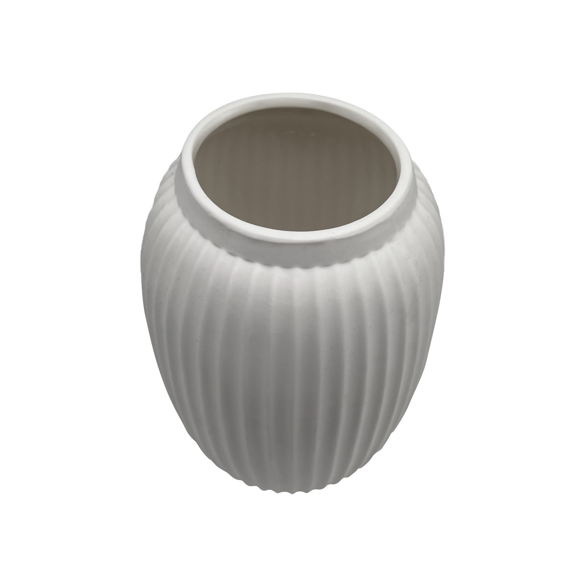 slide 2 of 3, 9" White Geometric Fluted Ceramic Vase By Ashland, 6.1 in x 6.1 in x 9.17 in