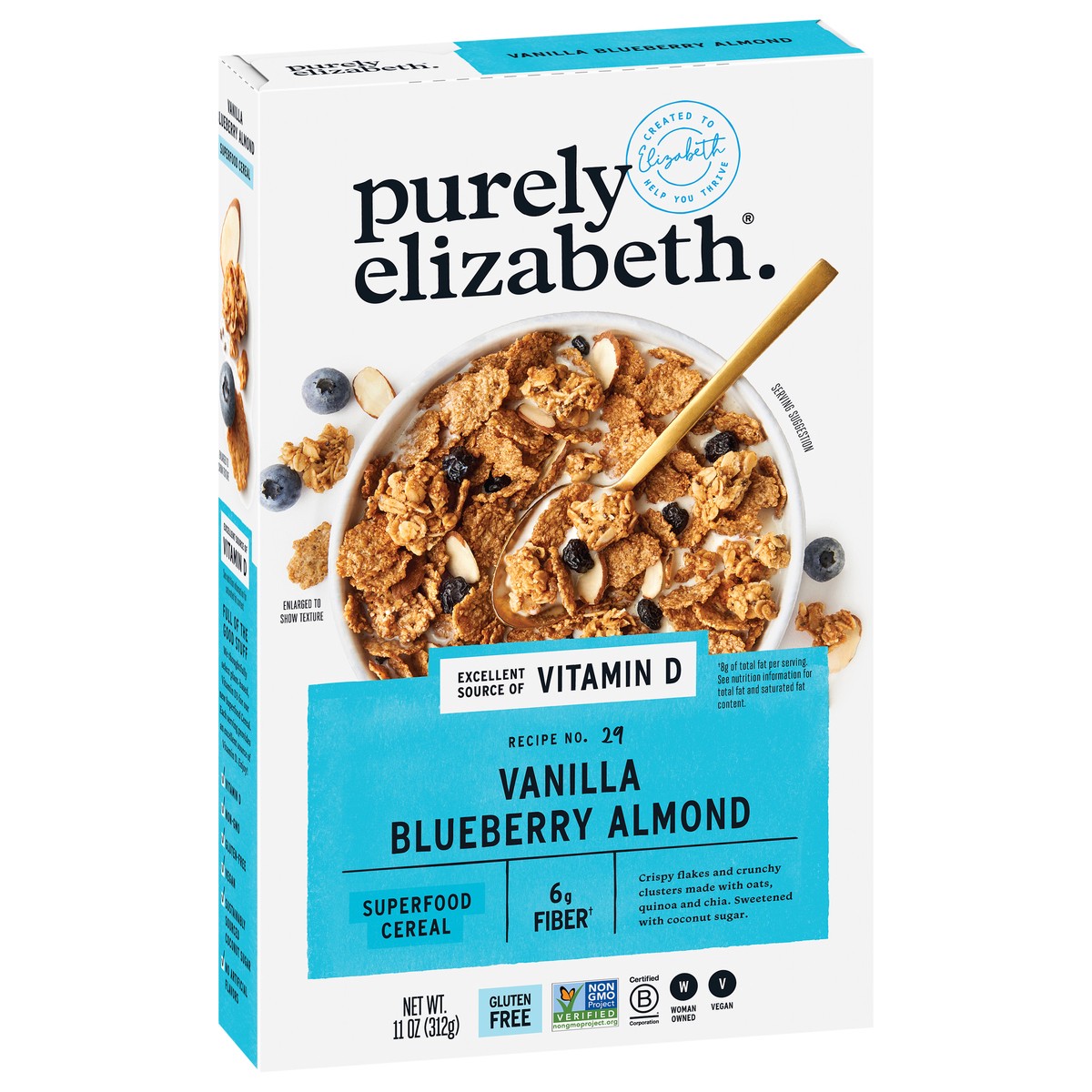 slide 6 of 9, Purely Elizabeth Vanilla Blueberry Almond Cereal, 1 ct