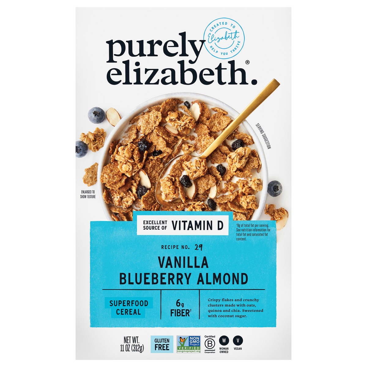 slide 1 of 9, Purely Elizabeth Vanilla Blueberry Almond Cereal, 1 ct
