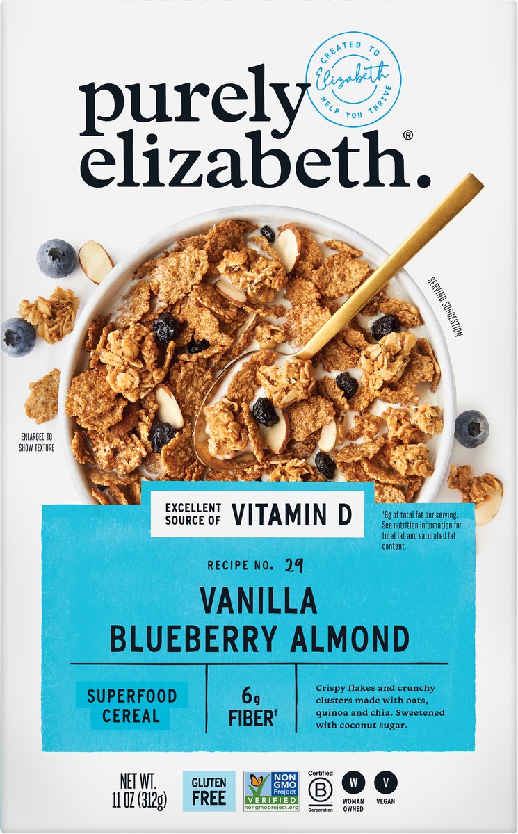 slide 3 of 9, Purely Elizabeth Vanilla Blueberry Almond Cereal, 1 ct