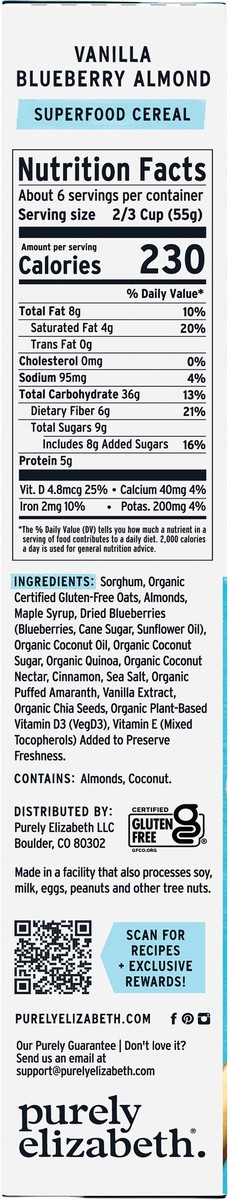 slide 8 of 9, Purely Elizabeth Vanilla Blueberry Almond Cereal, 1 ct