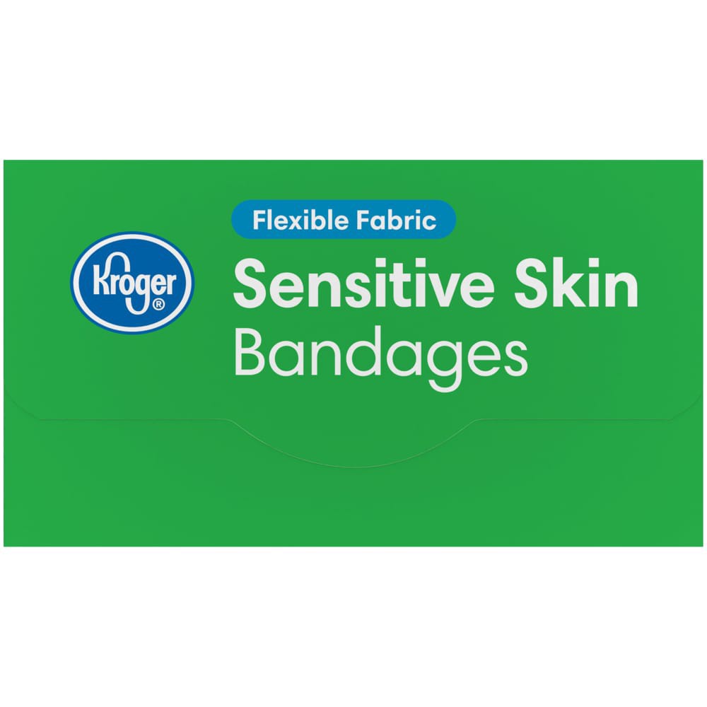 slide 6 of 6, Kroger Flexible Fabric Sensitive Skin Bandages, 20 ct