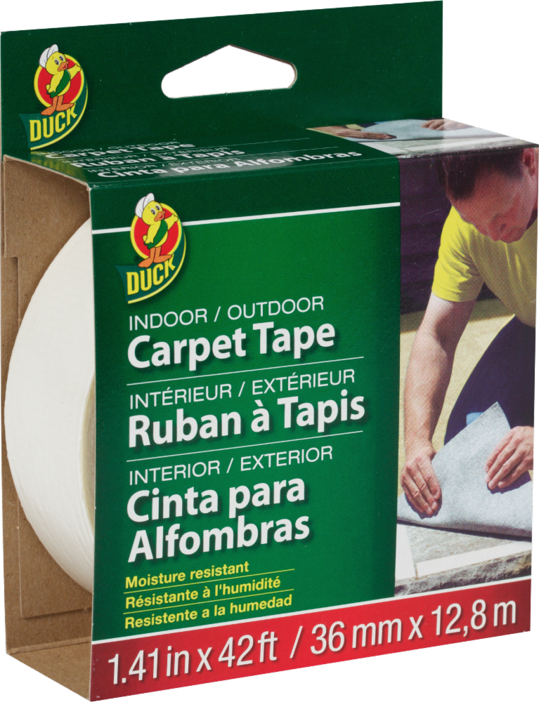 slide 1 of 1, Duck Indoor/Outdoor Carpet Tape - White, 1.41 in x 42 ft