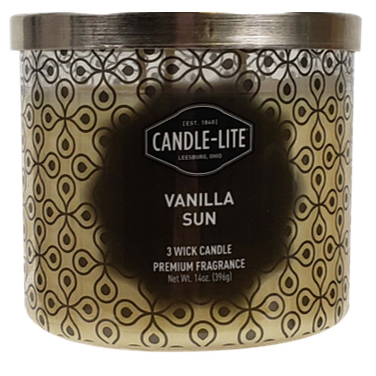 slide 1 of 1, Candle-Lite Vanilla Sun 3-Wick Candle - White, 14 oz