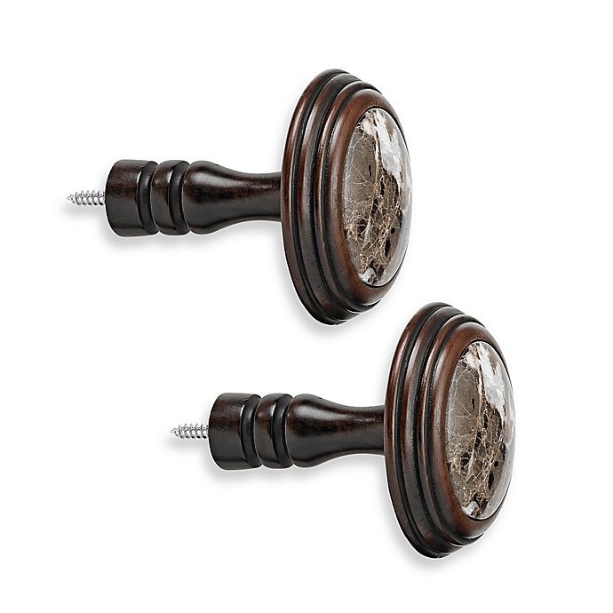 slide 1 of 1, Cambria Premier Wood Granite Drapery Spindle - Chocolate, 2 ct