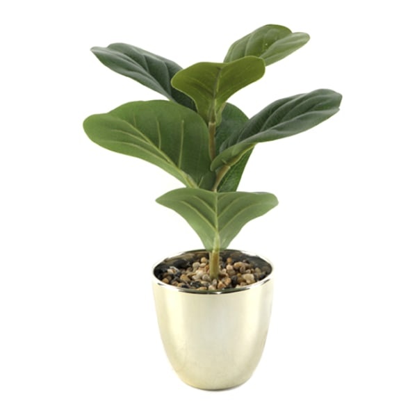 slide 1 of 2, Realspace 12''H Artificial Leaf Plant With Pot, Gold, 1 ct