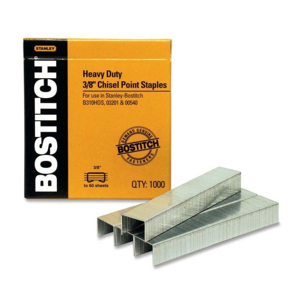 slide 2 of 2, BOSTITCH StanleyBostitch Stanley-Bostitch Heavy Duty Staple - Heavy Duty - 3/8'' Leg - Chisel Point - Steel - 5000 / Box, 1 ct