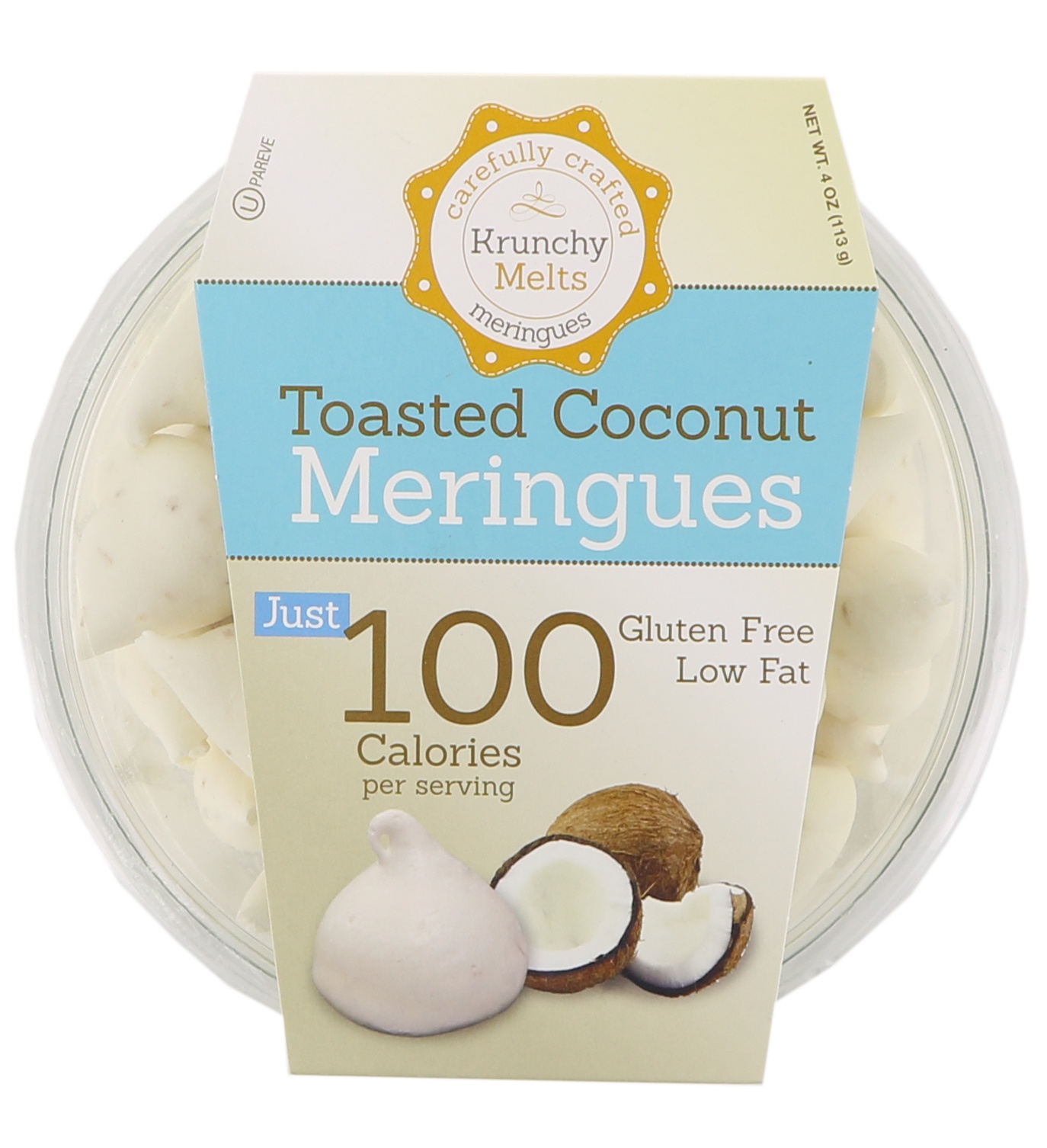 slide 1 of 1, Krunchy Melts Toasted Coconut Meringue Cookies, 4 Oz., 1 ct