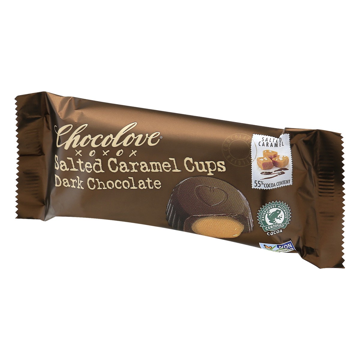 slide 6 of 13, Chocolove 55% Cocoa Salted Caramel Cups Dark Chocolate 2 ea, 2 ct