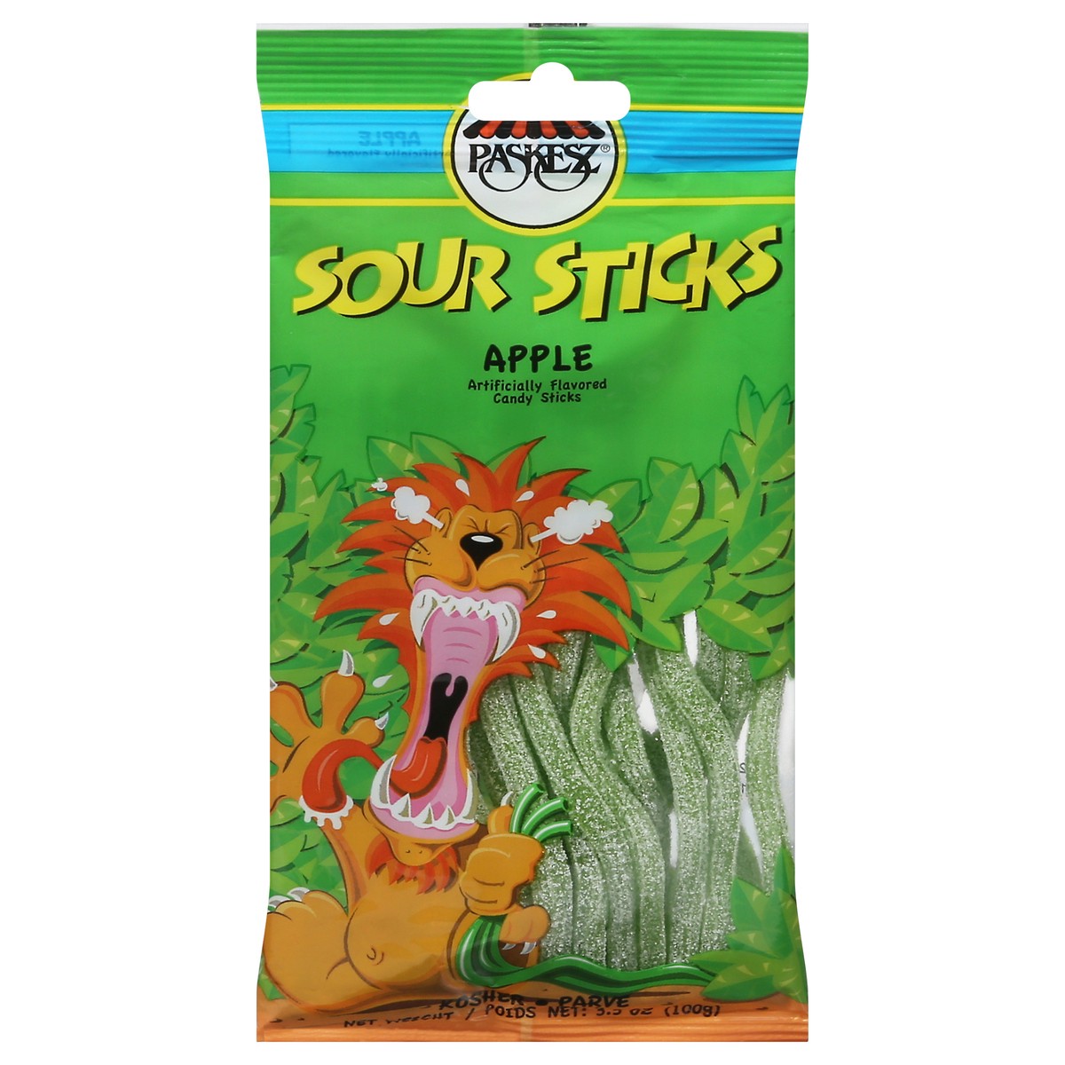 slide 10 of 13, Paskesz Apple Sour Sticks 3.5 oz, 1 ct