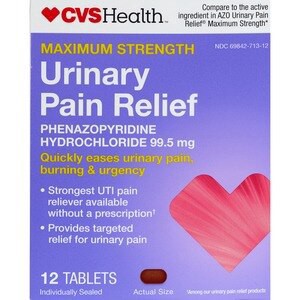 slide 1 of 1, Cvs Health Maximum Strength Urinary Pain Relief Tablets, 12 Ct, 1 ct