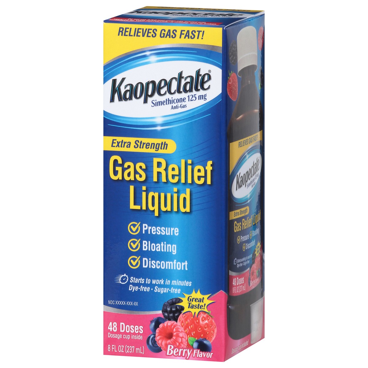 slide 8 of 15, Kaopectate 125 mg Extra Strength Berry Flavor Gas Relief Liquid 8 fl oz, 8 fl oz