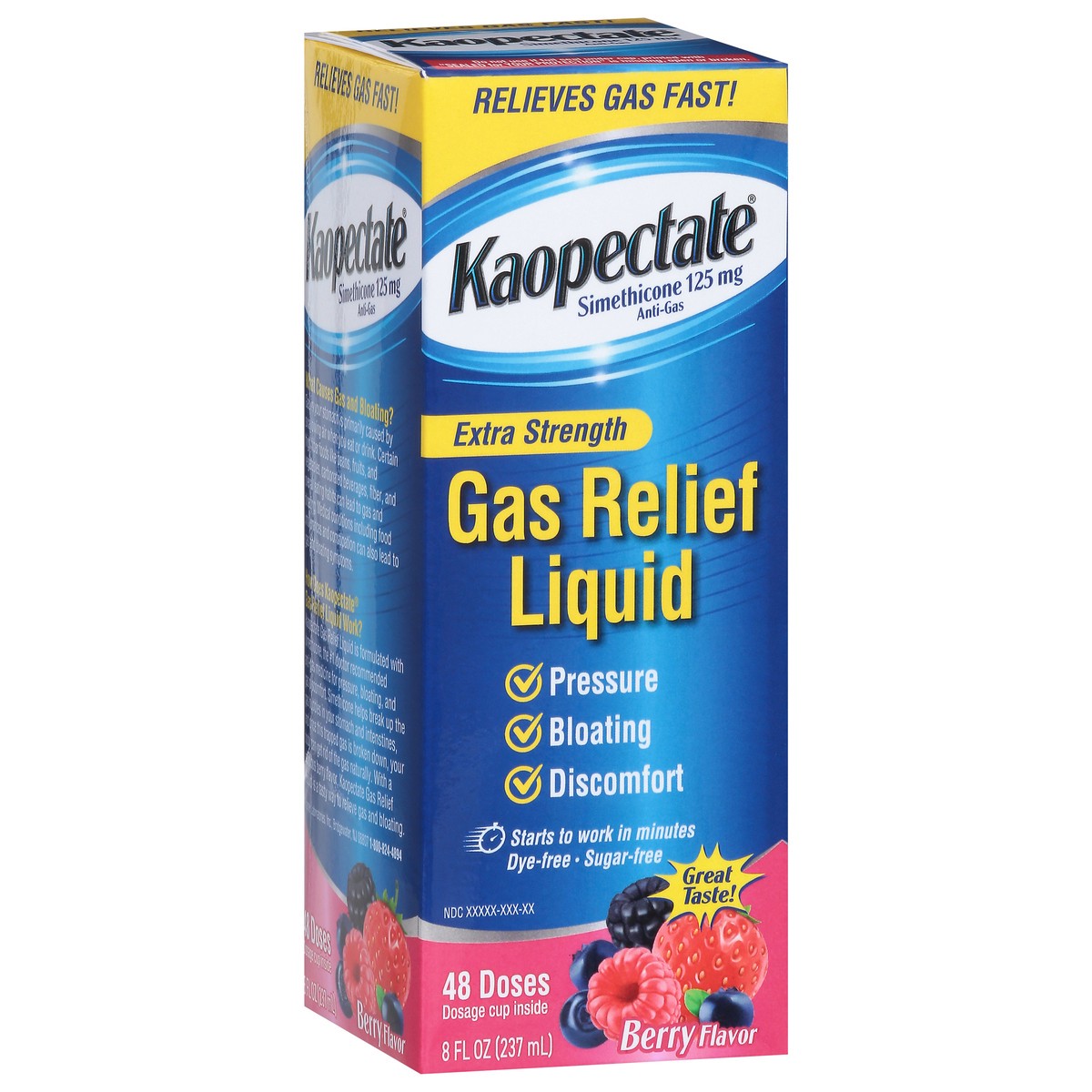 slide 5 of 15, Kaopectate 125 mg Extra Strength Berry Flavor Gas Relief Liquid 8 fl oz, 8 fl oz