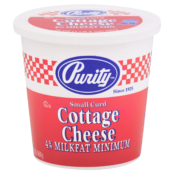 slide 1 of 1, Purity Small Curd Cottage Cheese, 24 oz