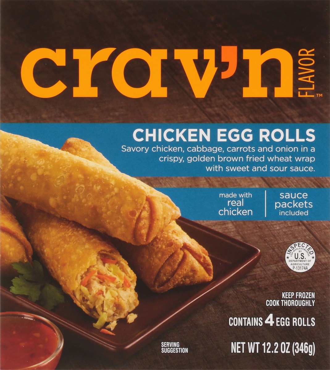 slide 5 of 10, Crav'n Flavor Chicken Egg Rolls, 12.2 oz