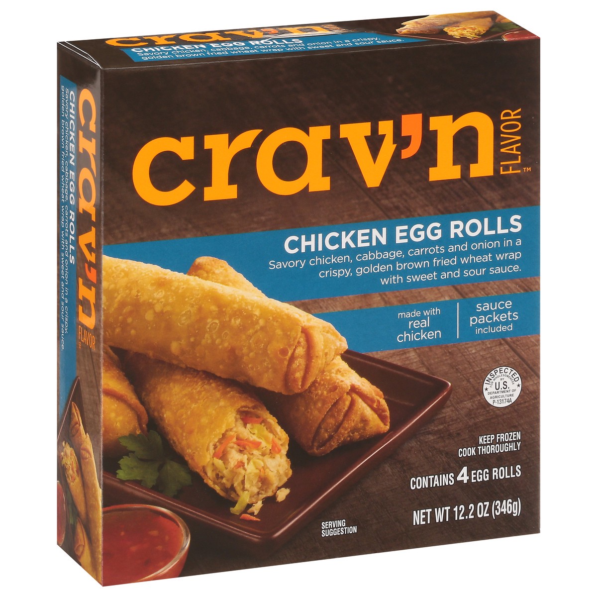 slide 2 of 10, Crav'n Flavor Chicken Egg Rolls, 12.2 oz