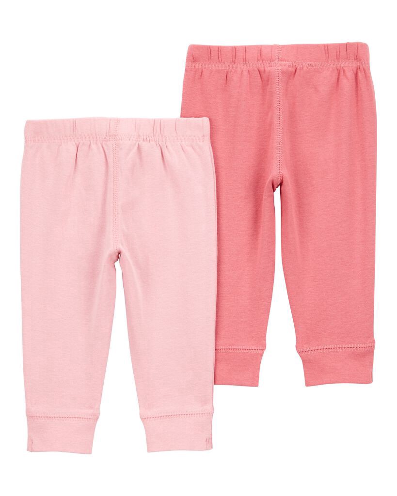 slide 2 of 4, Carter's Baby 2-Pack Pull-On Pants Pink PRE, 1 ct