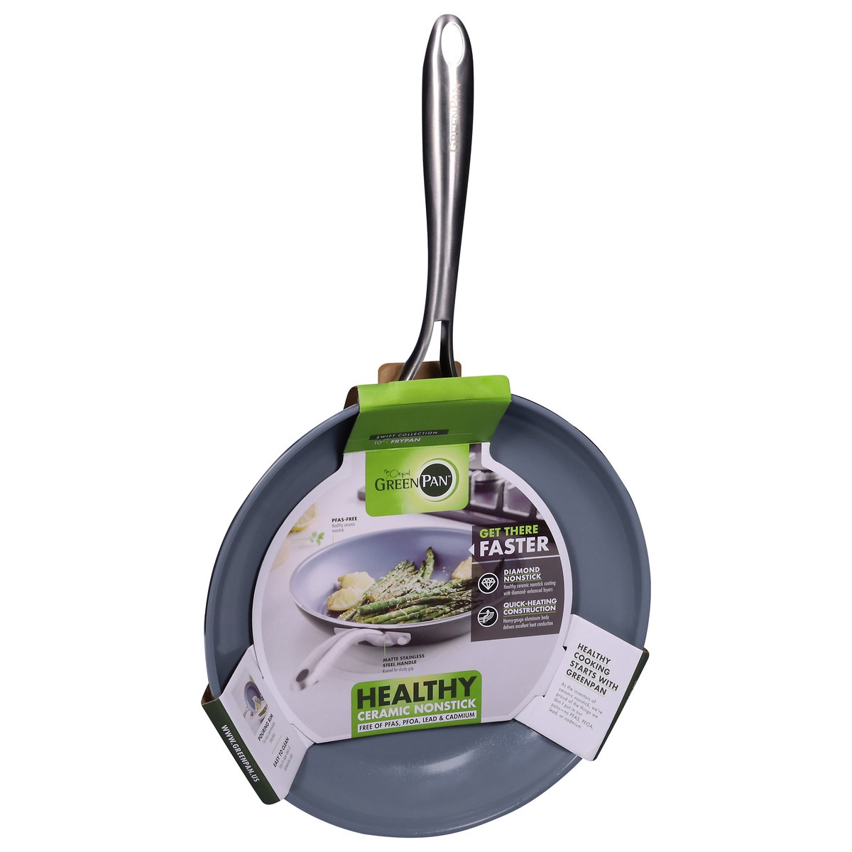 slide 9 of 11, GreenPan Swift Collection Non Stick Ceramic Fry Pan, 10 ft